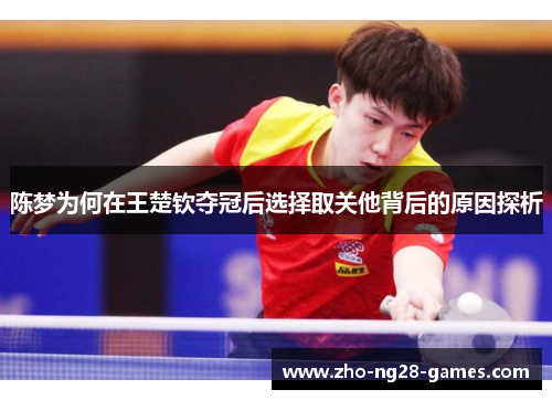 陈梦为何在王楚钦夺冠后选择取关他背后的原因探析